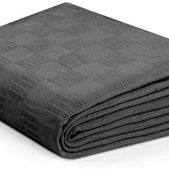Luxury Cotton Blanket Grey Twin - Picture 2 of 6